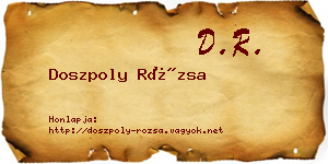 Doszpoly Rózsa névjegykártya