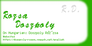 rozsa doszpoly business card